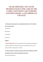 NR 566 MIDTERM&colon; ADVANCED&NewLine;PHARMACOLOGY FOR CARE OF THE&NewLine;FAMILY QUESTIONS AND VERIFIED&NewLine;ANSWERS &vert;GRADE A&plus;&vert;CHAMBERLAIN&NewLine;COLLEGE