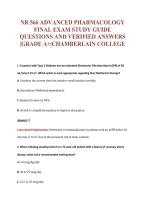 NR 566 ADVANCED PHARMACOLOGY&NewLine;FINAL EXAM STUDY GUIDE&NewLine;QUESTIONS AND VERIFIED ANSWERS&NewLine;&vert;GRADE A&plus;&vert;CHAMBERLAIN COLLEGE