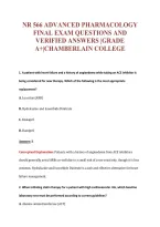 NR 566 ADVANCED PHARMACOLOGY&NewLine;FINAL EXAM QUESTIONS AND&NewLine;VERIFIED ANSWERS &vert;GRADE&NewLine;A&plus;&vert;CHAMBERLAIN COLLEGE