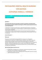 Psychiatric-Mental Health Nursing 10th Edition Practice Questions &vert; 2026&ndash;2027
