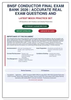 BNSF Conductor Final Exam Bank 2026&colon; 178 Accurate Real Exam Questions with Verified Answers & Detailed Rationales &vert; Railroad Operations Study Guide