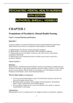 Psychiatric-Mental Health Nursing 10th Edition &vert; 20 MCQs per Chapter&vert;Clinical judgment practice&NewLine;