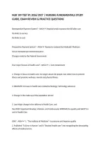 NUR 109 TEST &num;1 2026&sol;2027 &vert; NURSING FUNDAMENTALS STUDY GUIDE&comma; EXAM REVIEW & PRACTICE QUESTIONS