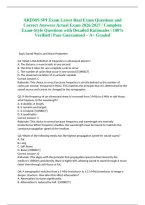 ARDMS SPI Exam Latest Real Exam Questions and Correct Answers Actual Exam 2026&sol;2027 &vert; Complete Exam-Style Questions with Detailed Rationales &vert; 100&percnt; Verified &vert; Pass Guaranteed &ndash; A&plus; Graded