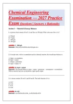 Chemical Engineering &NewLine;Examination &mdash; 2027 Practice &NewLine;Exam Questions &vert; Answers &plus; Rationales 