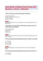 Clean Hands Certificate Practice Exam 2027 &NewLine;Questions &bull; Answers &plus; Rationales 