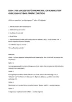 EXAM 2 NUR 109 2026&sol;2027 &vert; FUNDAMENTALS OF NURSING STUDY GUIDE&comma; EXAM REVIEW & PRACTICE QUESTIONS