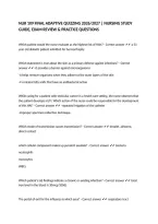 NUR 109 FINAL ADAPTIVE QUIZZING 2026&sol;2027 &vert; NURSING STUDY GUIDE&comma; EXAM REVIEW & PRACTICE QUESTIONS