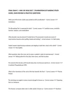 FINAL EXAM 3 - NUR 109 2026&sol;2027 &vert; FOUNDATIONS OF NURSING STUDY GUIDE&comma; EXAM REVIEW & PRACTICE QUESTIONS
