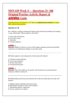 MSN 629 Week 4 &mdash; Questions 21&ndash;100 &NewLine;Original Practice Activity Report & &NewLine;Answer Guide