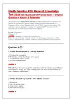 North Carolina CDL General Knowledge &NewLine;Test 2026 100-Question Full Practice Exam &mdash; Original &NewLine;Questions &plus; Answers & Rationales