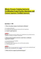Illinois Firearm Training Instructor &NewLine;Certification Exam Practice Questions And &NewLine;Correct Answers &lpar;Verified Answers&rpar; 