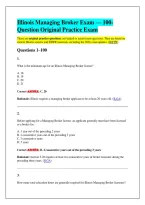Illinois Managing Broker Exam &mdash; 100&NewLine;Question Original Practice