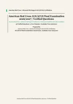 American Red Cross ALS ACLS Final Exam 2026&sol;2027 &vert; 50 Verified Questions & Answers &vert; Advanced Life Support Certification Prep &vert; 5 Core Domains &vert; Instant Download