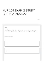 NUR 109 EXAM 2 STUDY GUIDE 2026&sol;2027