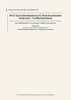 WGU D322 Introduction to IT Final Exam 2026&sol;2027 &vert; 255 Verified Questions & Answers &vert; Western Governors University Prep &vert; 6 Core Domains &vert; Instant Download