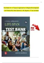 Test Bank A Topical Approach to Lifespan Development 11th Edition John Santrock &vert; All Chapters 1-17 &vert; Complete Study Guide