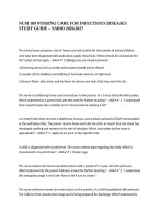 NCM 109 NURSING CARE FOR INFECTIOUS DISEASES STUDY GUIDE &ndash; SABIO 2026&sol;2027