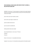 NCM 109 RLE 2ND YEAR 2ND SEM STUDY GUIDE & REVIEWER 2026&sol;2027