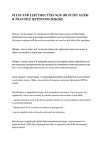FLUID AND ELECTROLYTES NUR 109 STUDY GUIDE & PRACTICE QUESTIONS 2026&sol;2027