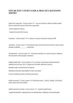 NUR 109 TEST 1 STUDY GUIDE & PRACTICE QUESTIONS 2026&sol;2027