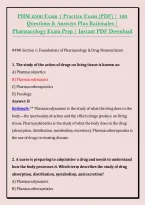PHM 2500 Exam 1 Practice Exam &lpar;PDF&rpar; &vert; 100 &NewLine;Questions & Answers Plus Rationales &vert; &NewLine;Pharmacology Exam Prep &vert; Instant PDF Download 
