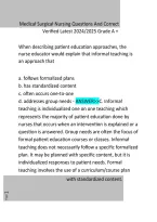 Medical-Surgical Nursing Questions & Correct Answers &vert; Updated 2024&sol;2025 &vert; Practice Questions & Rationales