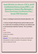 Sarah Michelle Live Review&colon; FNP & AGNP &NewLine;Certification Practice Exam &lpar;PDF&rpar; &vert; 150 &NewLine;Questions & Answers Plus Rationales &vert; &NewLine;Nurse Practitioner Certification Prep &vert; &NewLine;Instant PDF Download 