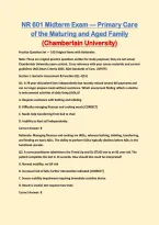 NR 601 Midterm Exam &ndash; Primary Care of the Maturing and Aged Family &vert; Chamberlain University