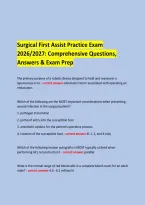  &NewLine;Surgical First Assist Practice Exam &NewLine;2026&sol;2027&colon; Comprehensive Questions&comma; Answers & Exam Prep &NewLine;