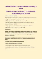 NSG 430 Exam 2 &ndash; Adult Health Nursing II &vert; Grand Canyon University &vert; 75-Question Practice Exam