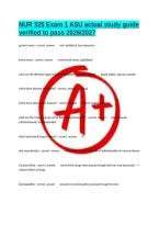 NUR 325 Exam 1 ASU actual study guide verified to pass 2026&sol;2027