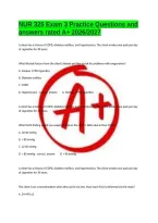NUR 325 Exam 3 Practice Questions and answers rated A&plus; 2026&sol;2027