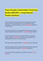  &NewLine;Texas Principles of Real Estate II Final Exam &NewLine;Review 2026&sol;2027 &vert; Comprehensive Practice Questions &NewLine; &NewLine;