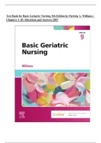 Test Bank for Basic Geriatric Nursing&comma; 9th Edition by Patricia A&period; Williams &vert; Chapters 1&ndash;20 Complete &vert; Questions & Answers 2027&NewLine;