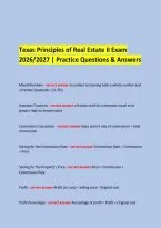  &NewLine;Texas Principles of Real Estate II Exam &NewLine;2026&sol;2027 &vert; Practice Questions & Answers &NewLine;