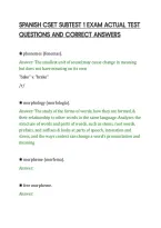 SPANISH CSET SUBTEST 1 EXAM ACTUAL TEST&NewLine;QUESTIONS AND CORRECT ANSWERS