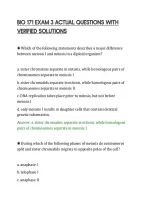 BIO 171 EXAM 3 ACTUAL QUESTIONS WITH&NewLine;VERIFIED SOLUTIONS