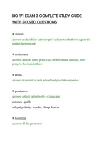 BIO 171 EXAM 3 COMPLETE STUDY GUIDE&NewLine;WITH SOLVED QUESTIONS&NewLine;
