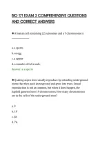 BIO 171 EXAM 3 COMPREHENSIVE QUESTIONS&NewLine;AND CORRECT ANSWERS&NewLine;