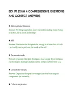 BIO 171 EXAM 4 COMPREHENSIVE QUESTIONS&NewLine;AND CORRECT ANSWERS&NewLine;