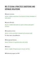 BIO 171 EXAM 4 PRACTICE QUESTIONS AND&NewLine;DETAILED SOLUTIONS