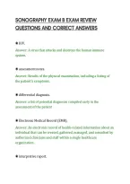 SONOGRAPHY EXAM B EXAM REVIEW&NewLine;QUESTIONS AND CORRECT ANSWERS
