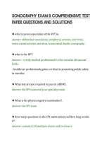 SONOGRAPHY EXAM B COMPREHENSIVE TEST&NewLine;PAPER QUESTIONS AND SOLUTIONS