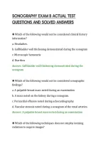 SONOGRAPHY EXAM B ACTUAL TEST&NewLine;QUESTIONS AND SOLVED ANSWERS