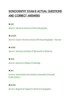 SONOGRAPHY EXAM B ACTUAL QUESTIONS&NewLine;AND CORRECT ANSWERS