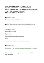 SOLUTION MANUAL FOR FINANCIAL&NewLine;ACCOUNTING 12TH EDITION UPDATED SCRIPT&NewLine;WITH COMPLETE ANSWERS