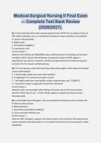 Medical-Surgical Nursing II Final Exam &NewLine;&mdash; Complete Test Bank Review &NewLine;&lpar;2026&sol;2027&rpar;&period;