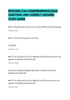BIOCHEM C785 COMPREHENSIVE EXAM&NewLine;QUESTIONS AND CORRECT ANSWERS&NewLine;STUDY GUIDE&NewLine;