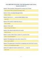 AAA DRIVERS ED FINAL TEST 80 Questions with Correct&NewLine;Answers &lpar;Grade A&plus;&rpar;